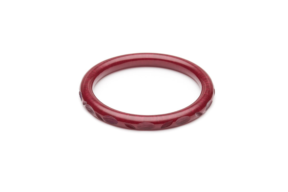 Narrow Golden Burgundy Fakelite Bangle