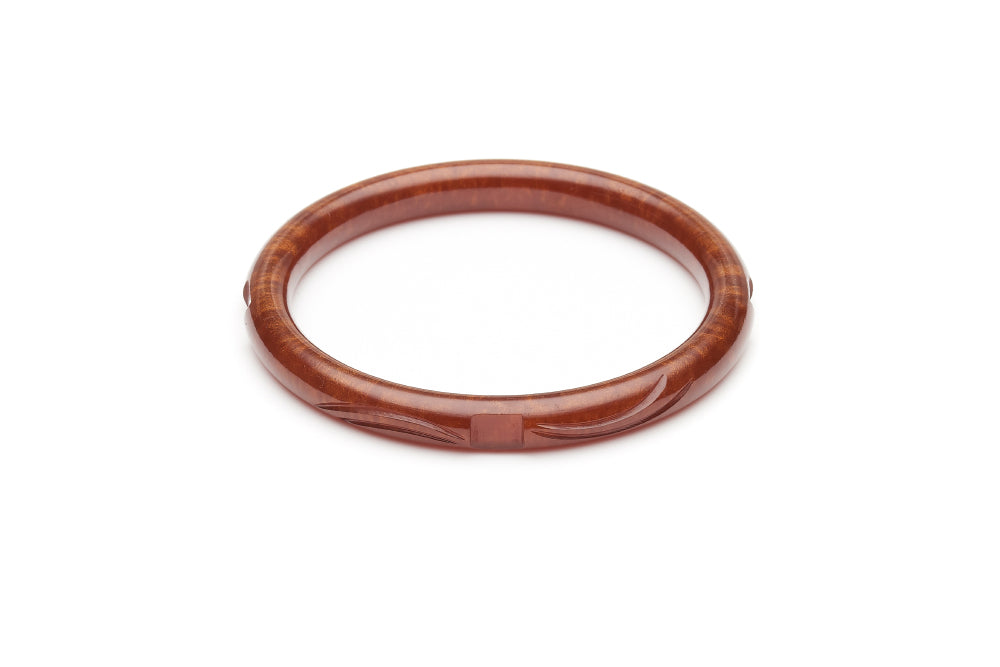 Narrow Golden Chocolate Fakelite Duchess Bangle