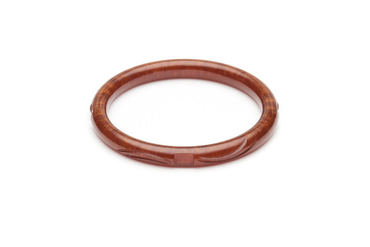 Narrow Golden Chocolate Fakelite Duchess Bangle