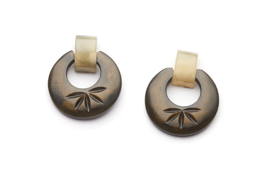 Golden Night Fakelite Hoop Earrings