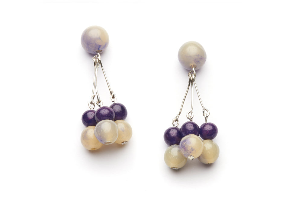 Golden Grape Fakelite Drop Earrings