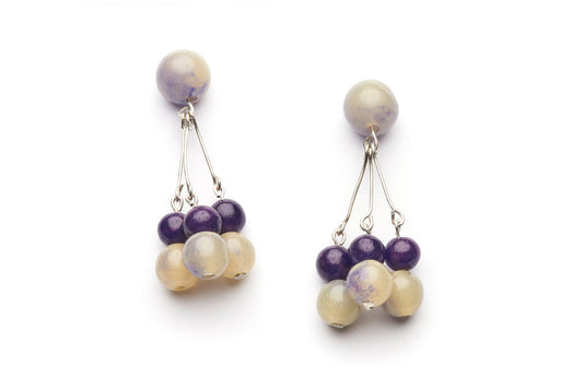 Golden Grape Fakelite Drop Earrings