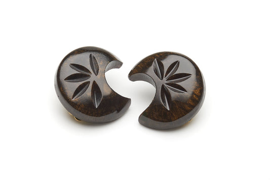 Golden Night Fakelite Clip Earrings