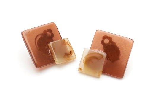 Golden Chocolate Fakelite Clip Earrings