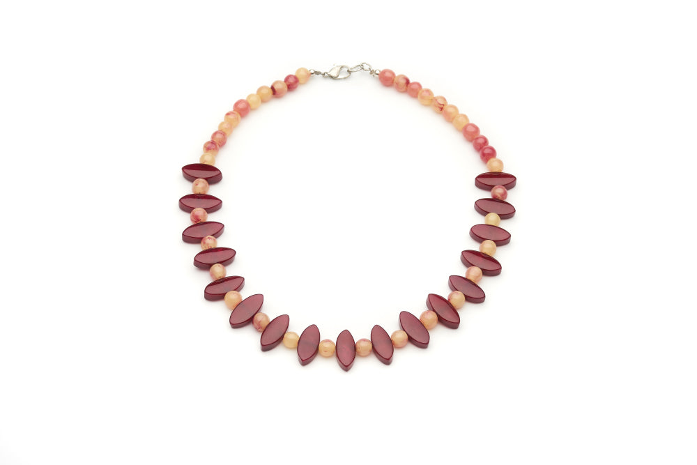 Golden Burgundy Fakelite Necklace