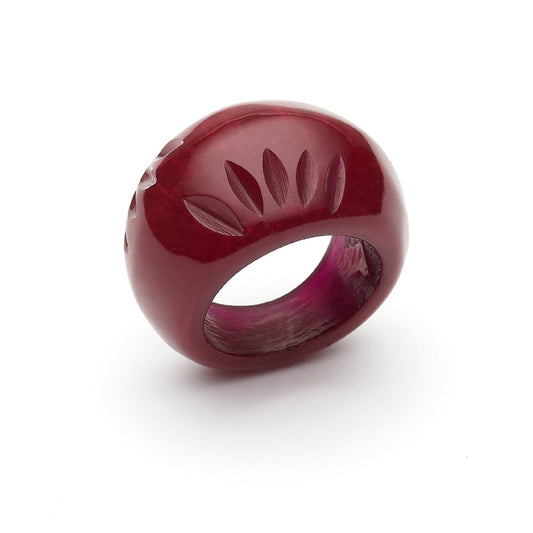 Golden Burgundy Fakelite Ring