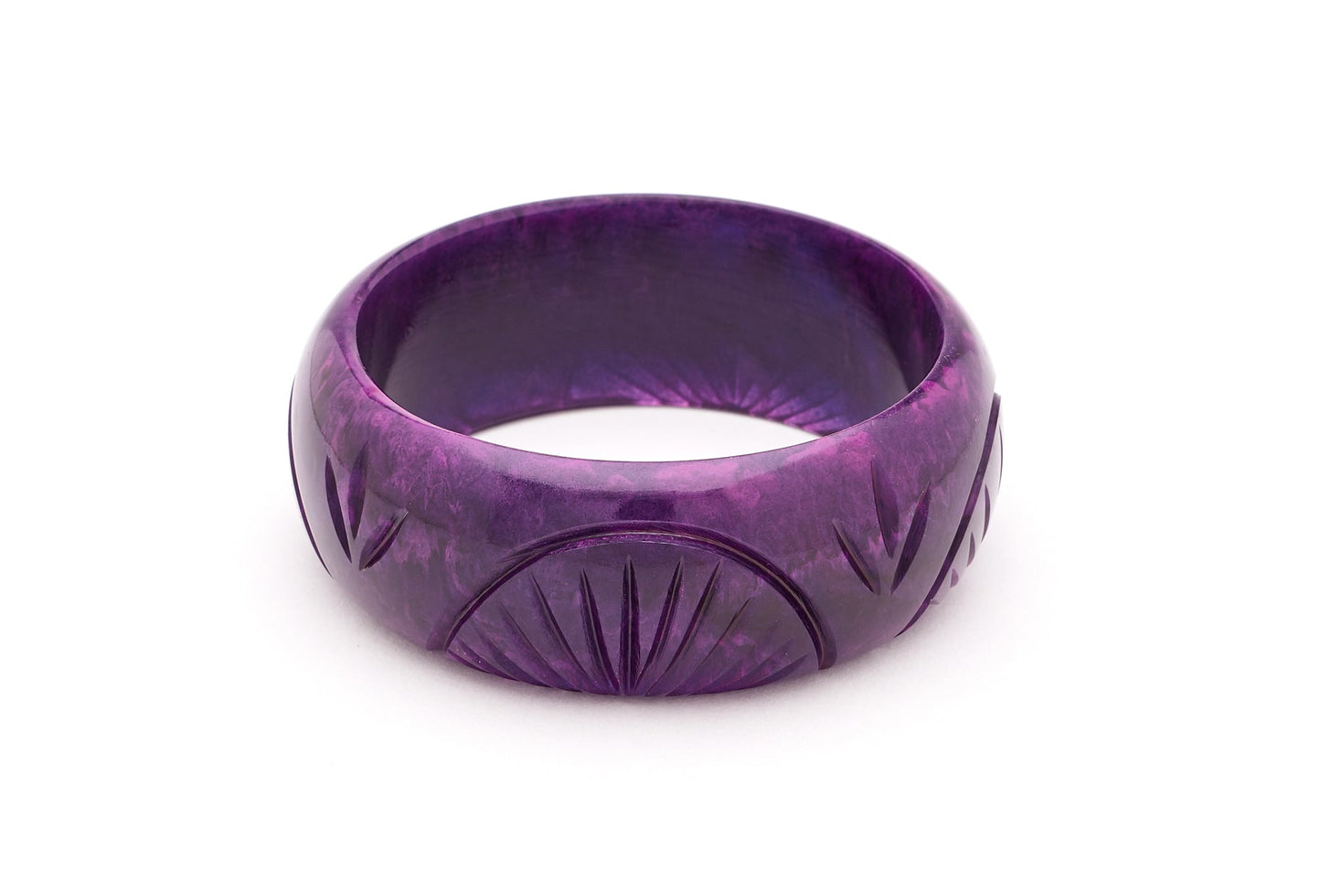 Wide Deep Purple Fakelite Bangle