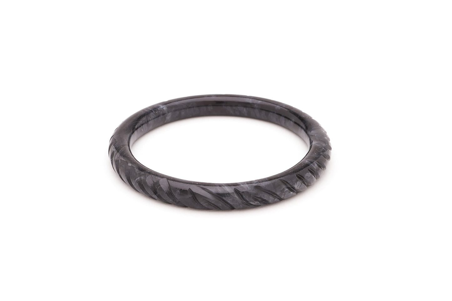 Narrow Charcoal Fakelite Bangle