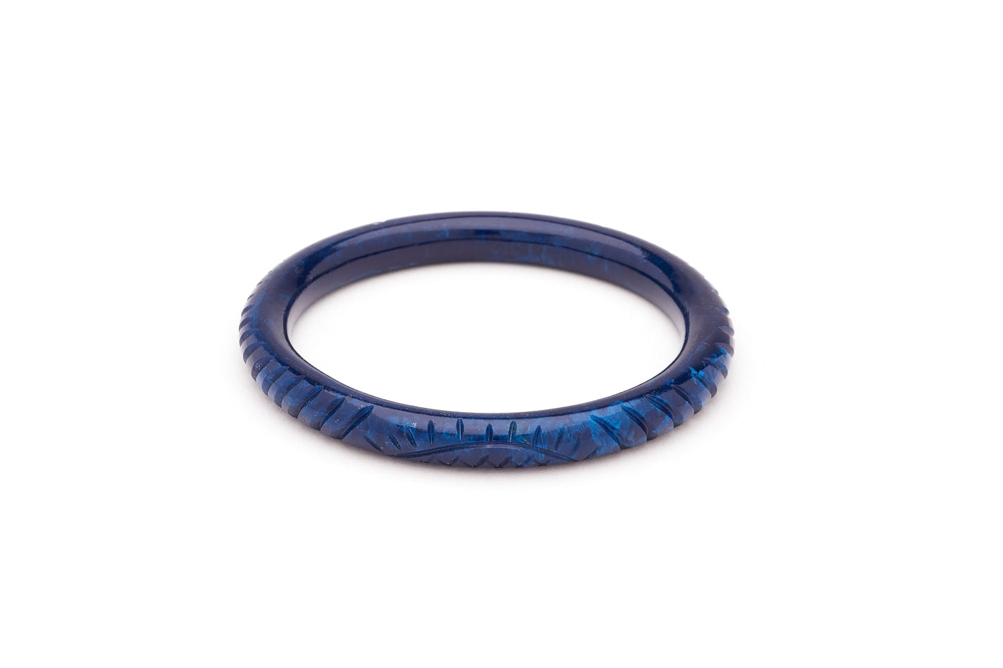 Narrow Navy Fakelite Bangle