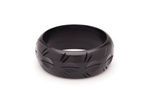 Wide Black Fakelite Bangle
