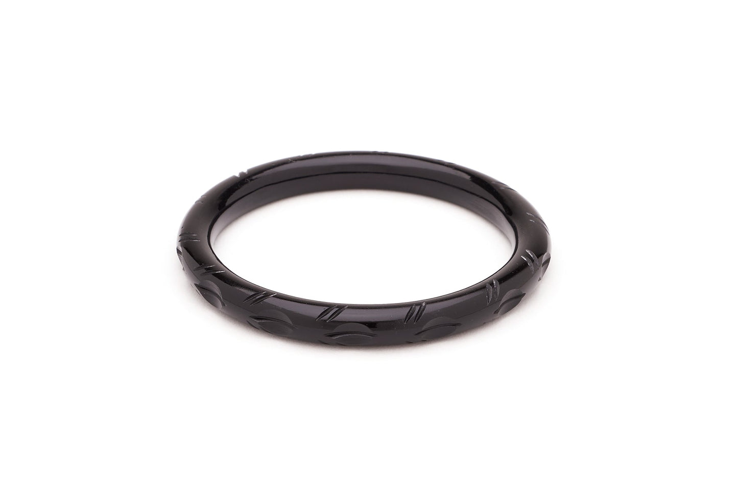 Narrow Black Fakelite Bangle