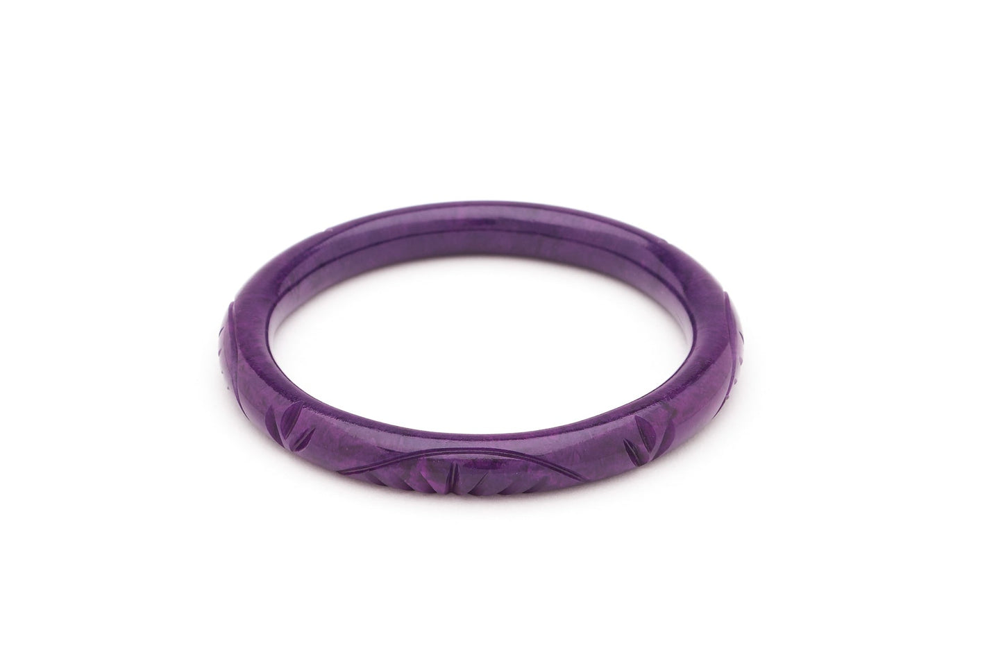 Narrow Deep Purple Fakelite Bangle