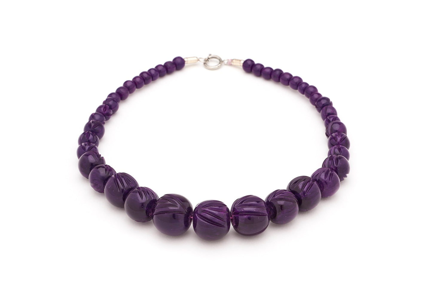 Carved Deep Purple Fakelite Beads