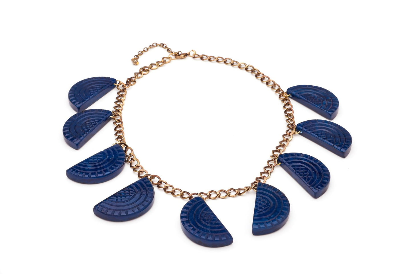 Navy Fakelite Chain Necklace