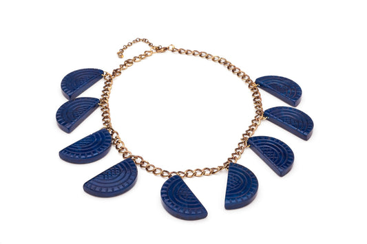 Navy Fakelite Chain Necklace