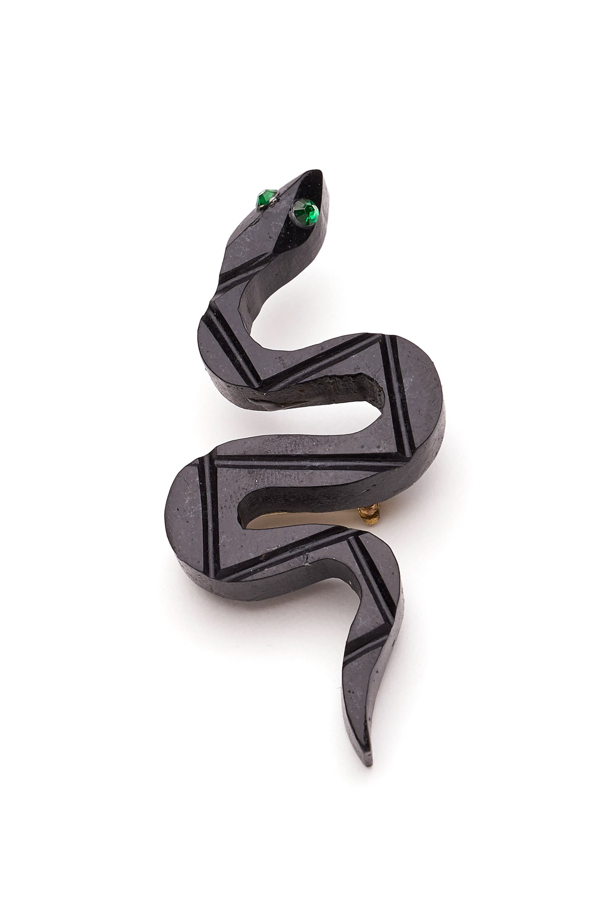 Black Fakelite Snake Brooch