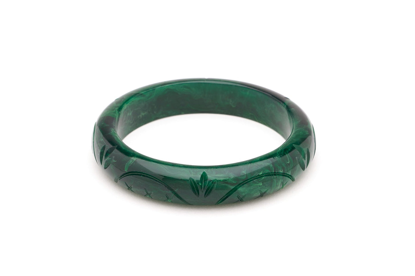Midi Deep Green Fakelite Bangle