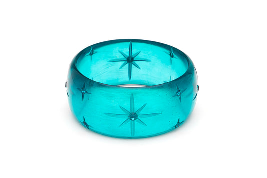 X Large Starburst Bangle Green Clear
