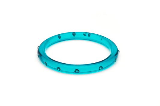 Narrow Starburst Bangle Green Clear
