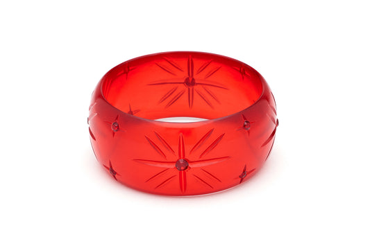 X Large Starburst Bangle Clear Red