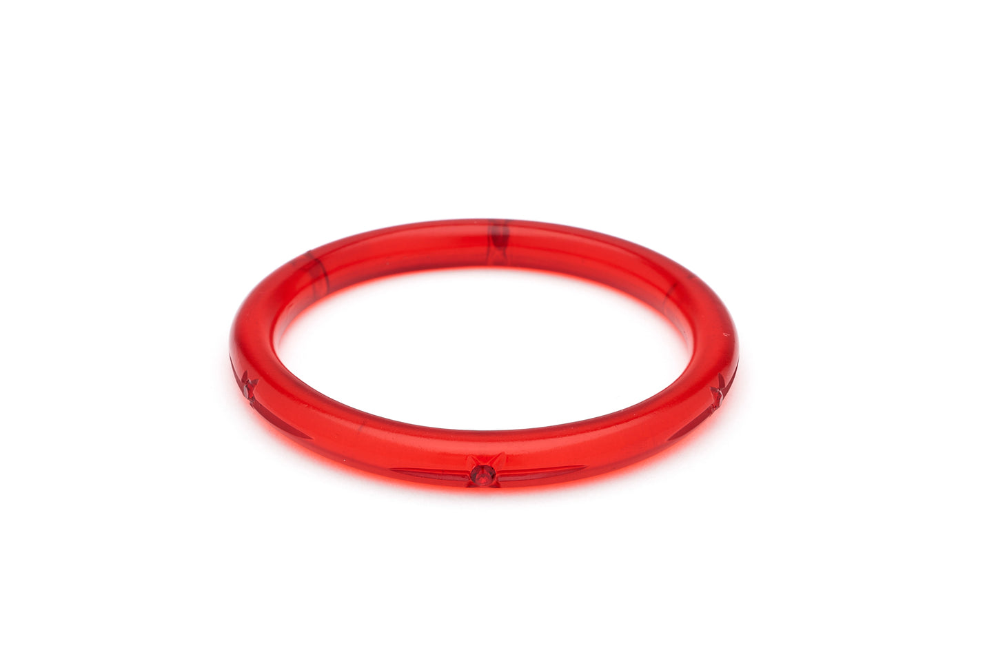 Narrow Starburst Bangle Clear Red