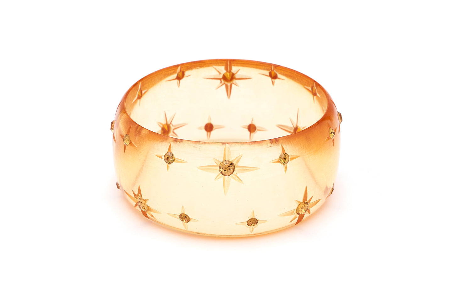 X Large Starburst Bangle Gold Clear