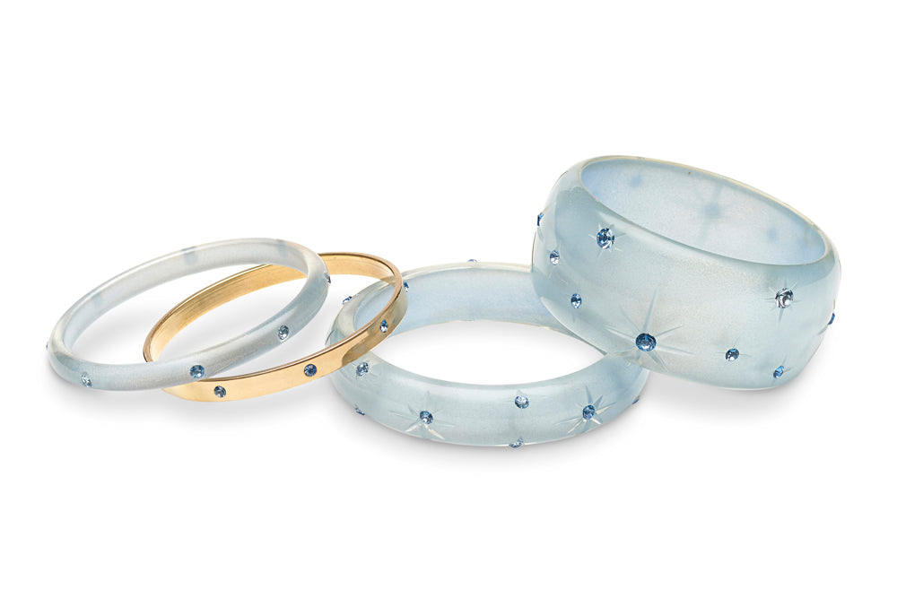Extra Wide Baby Blue Moonglow Bangle