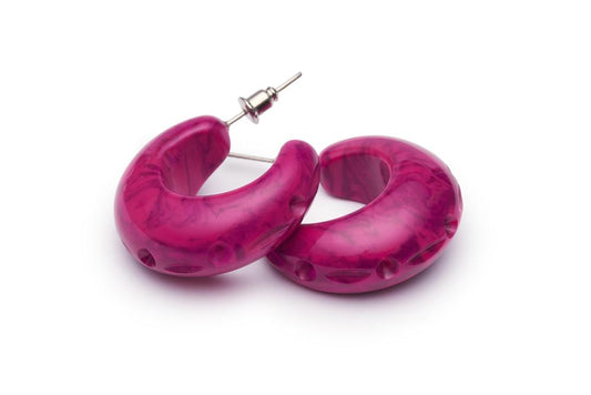 Small Berry Fakelite Hoop Earrings
