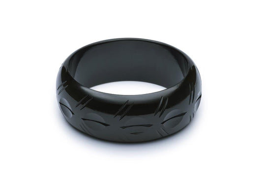 Wide Black Fakelite Duchess Bangle