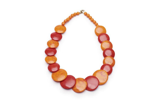 Blood Orange Fakelite Disc Necklace