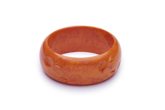 Wide Blood Orange Fakelite Bangle