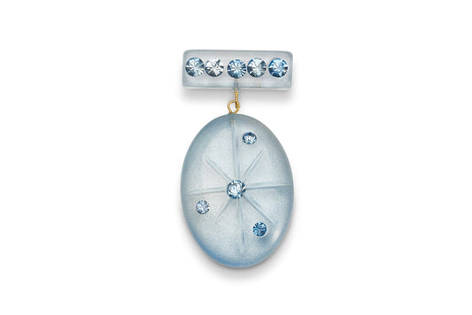Baby Blue Moonglow Starburst Brooch
