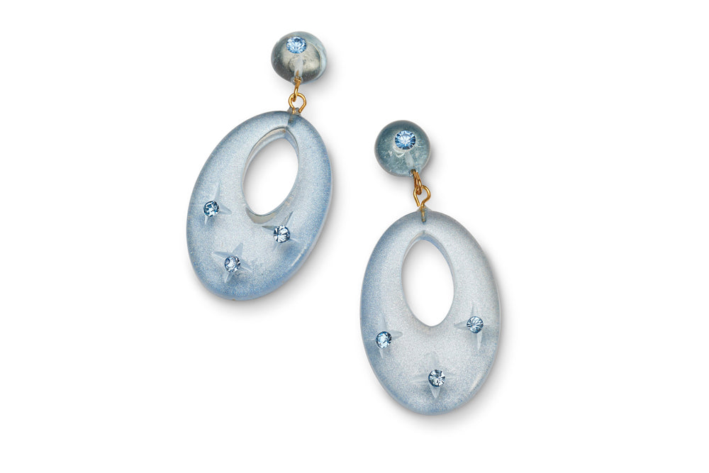 Extra Wide Baby Blue Moonglow Bangle