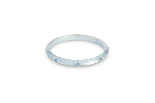 Narrow Baby Blue Moonglow Bangle