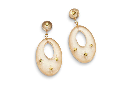 Champagne Moonglow Starburst Earrings