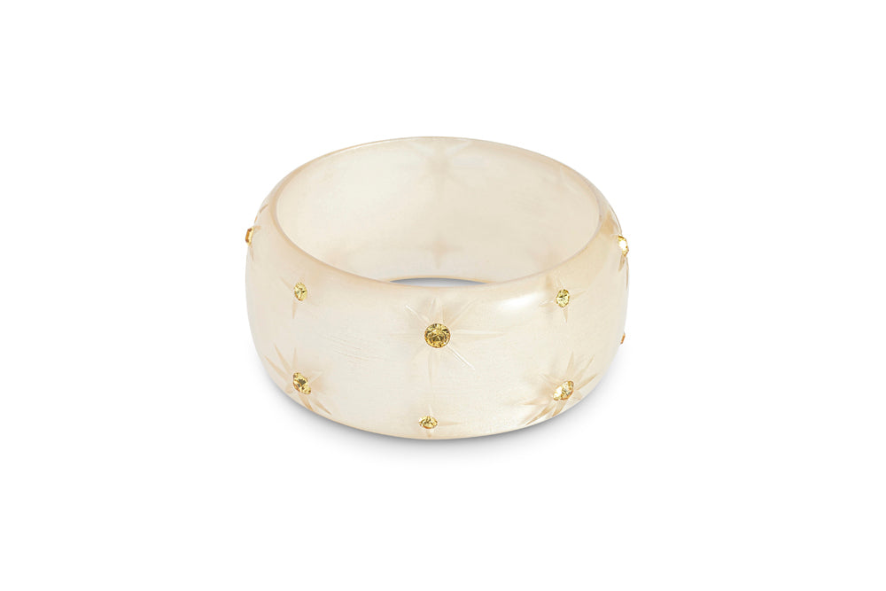 Extra Wide Champagne Moonglow Starburst Bangle