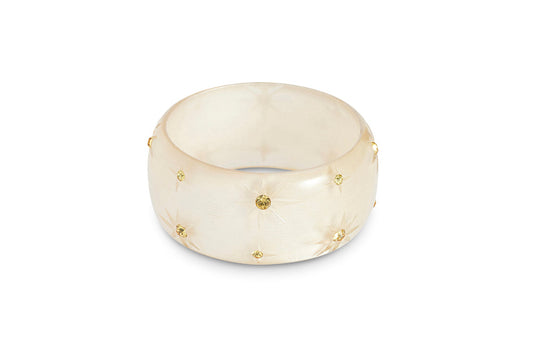 Extra Wide Champagne Moonglow Starburst Bangle