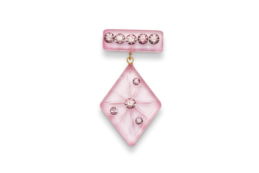 Dusty Pink Moonglow Starburst Brooch