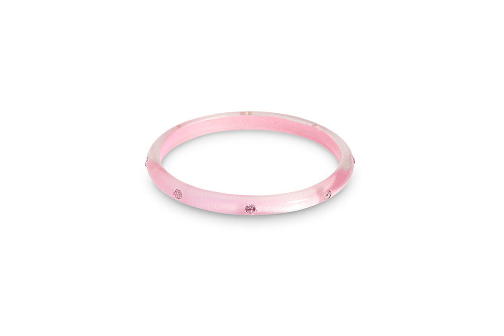Narrow Dusty Pink Moonglow Bangle