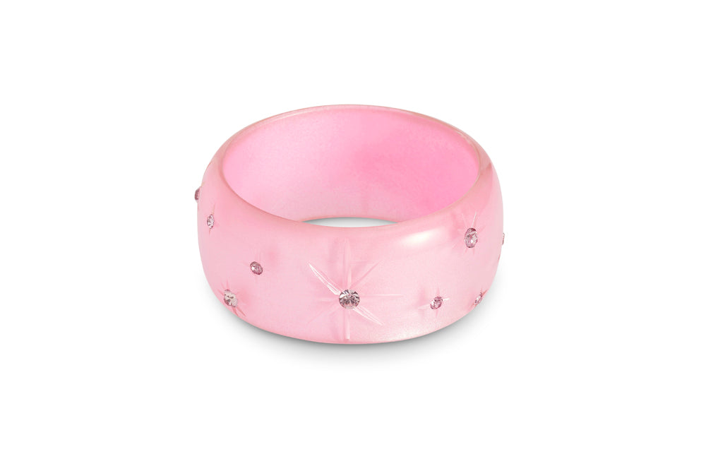 Extra Wide Dusty Pink Moonglow Bangle
