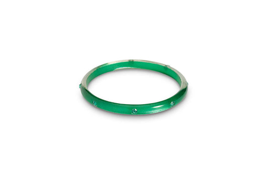 Narrow Emerald Moonglow Bangle