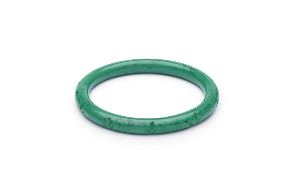 Narrow Malachite Fakelite Bangle