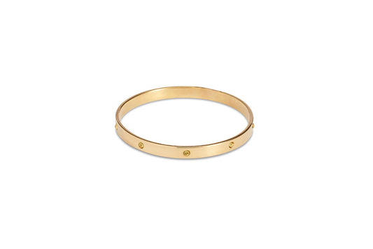 Gold Bangle With Champagne Diamantes