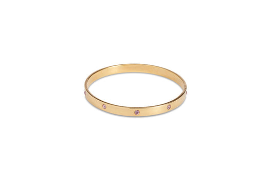 Gold Bangle With Lavender Diamantes
