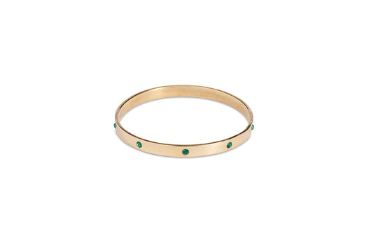 Gold Bangle with Emerald Diamantes