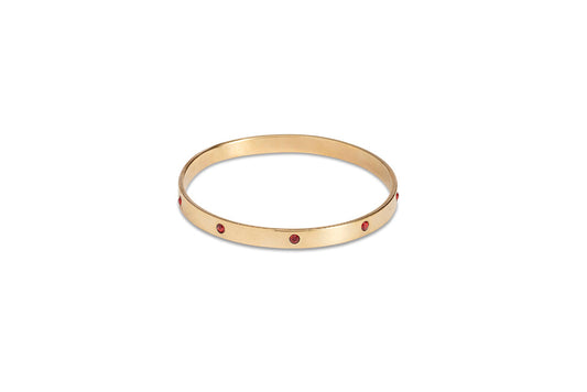 Gold Bangle With Ruby Diamantes