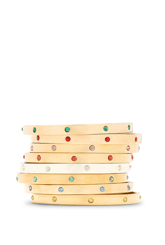 Gold Bangle with Baby Blue Diamantes