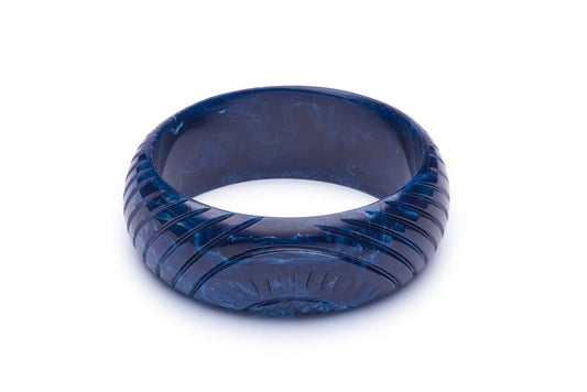 Wide Navy Fakelite Duchess Bangle