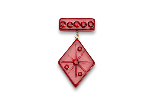 Ruby Moonglow Starburst Brooch