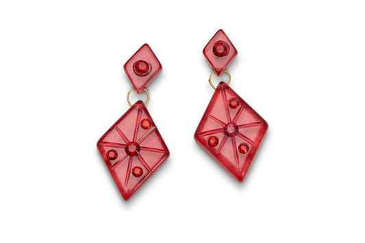 Ruby Moonglow Starburst Earrings